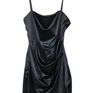 GLARE Black Satin Look Evening Dress New With Tags